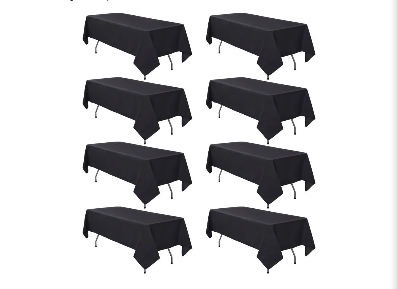 Black Rectangular Tablecloth