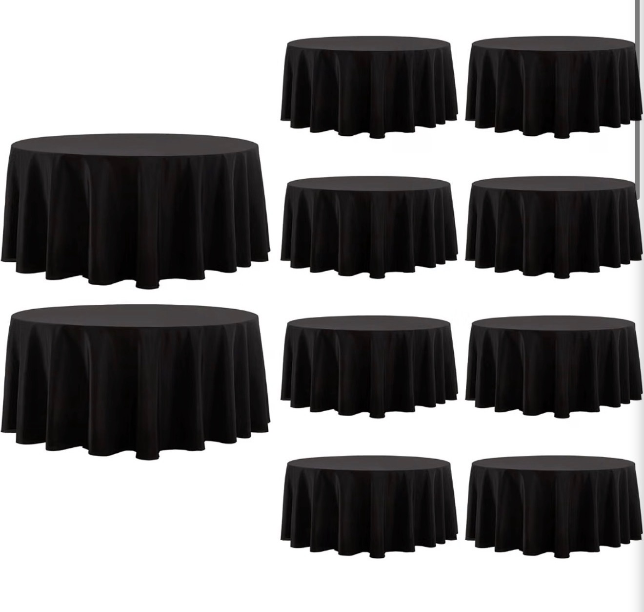 Black Round Tablecloth
